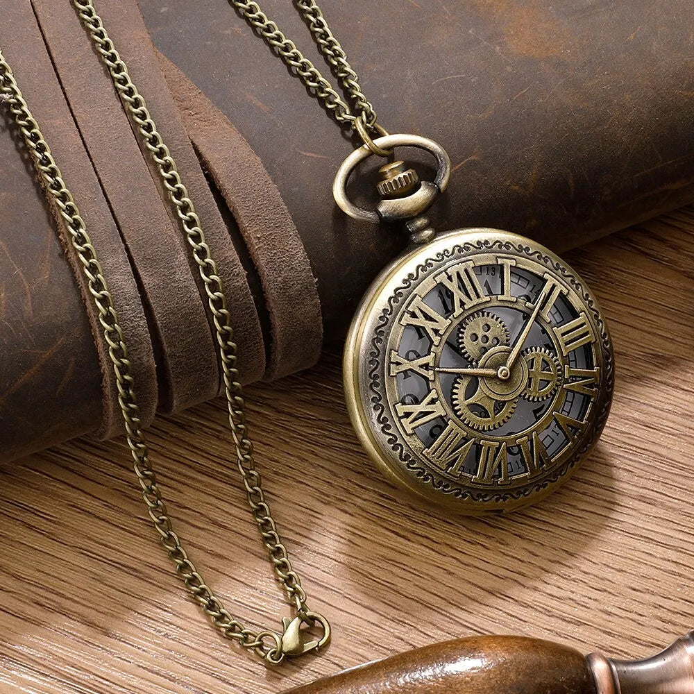 Steampunk Gothic Neo-Gothic Punk Vintage Rock Retro Pocket Watch Pendant Steampunk Watch Gear Bronze