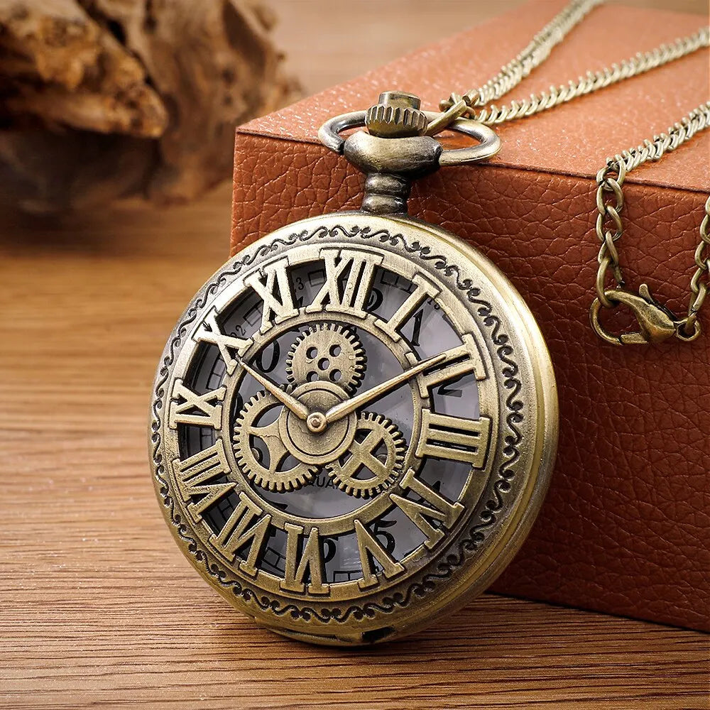 Steampunk Gothic Neo-Gothic Punk Vintage Rock Retro Pocket Watch Pendant Steampunk Watch Gear Bronze