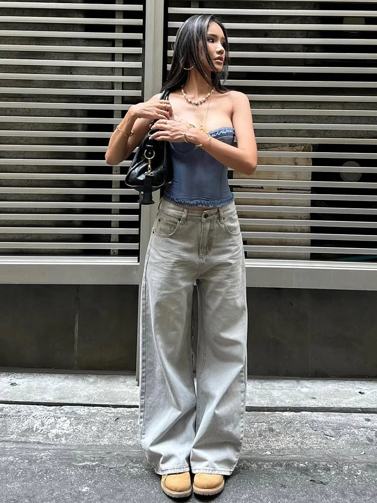 Steampunk Gothic Party Tank Top Strapless Backless