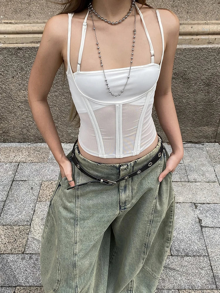 Two Pieces Steampunk Gothic Party Crop Top