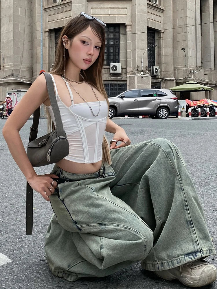 Two Pieces Steampunk Gothic Party Crop Top