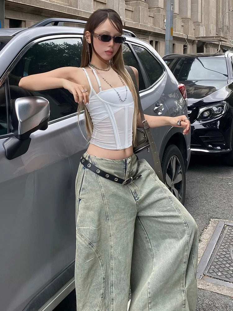 Two Pieces Steampunk Gothic Party Crop Top